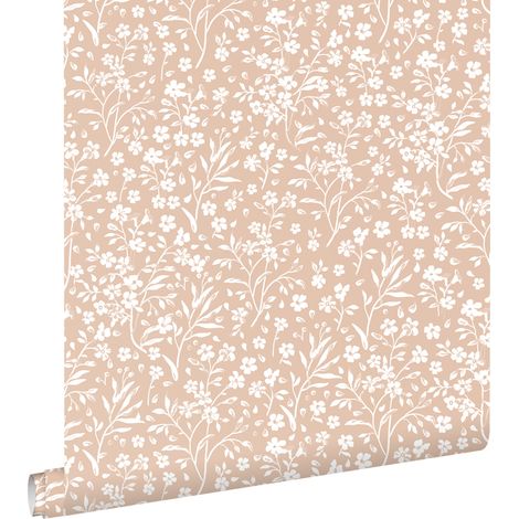 papier peint fleurs terracotta claire - ESTAhome (1/5)