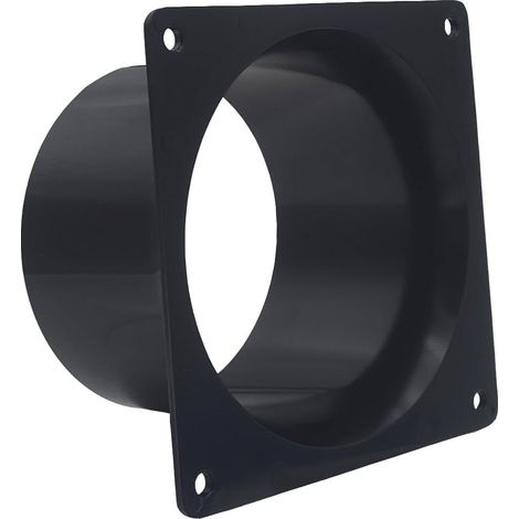 Bride de Raccordement Murale pour Système de Ventilation Blanc - Raccord de Conduit d'aération - Pour tuyau de ventilation Noir 125mm (1/5)