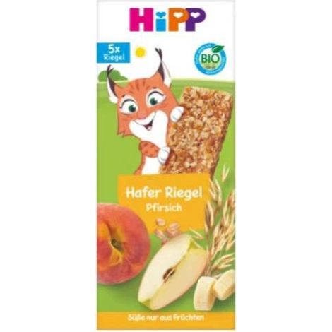 Barretta di avena biologica HiPP di Generations, gusto pesca, per bambini di età superiore ai 3 mesi, 5 x 20 g