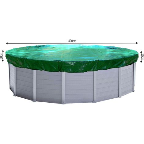 Abdeckplane Pool Rund Planenmaß Ø 460cm für Pools 366-400cm Durchmesser. Winterabdeckplane Poolabdeckung 200g/m² (1/5)