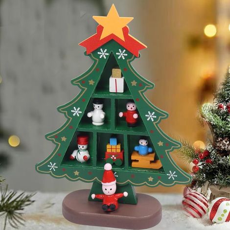 Déco de table sapin Noël bois (1/5)