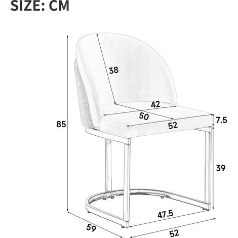 2 Chaises de salle à manger en chenille beige avec pieds en métal doré (1/5)