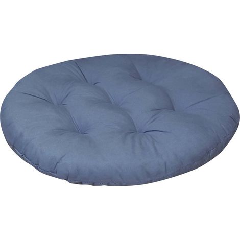 Coussin De Chaise - Tissu Coton Et Polyester - Pour Jardin Terrasse Fauteuil Transat Lit - Rond 40 Cm (1/5)