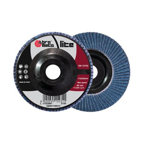 DISCO LAMELLE RADIALI ZIRCONIO ABRABETA - MM 115X22 GRANA 120- 20 pezzi