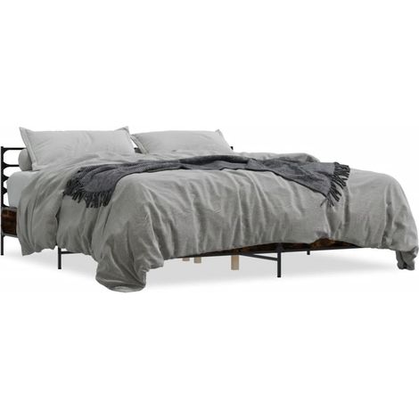 Maison Exclusive - Bettgestell Räuchereiche 200x200 cm Holzwerkst