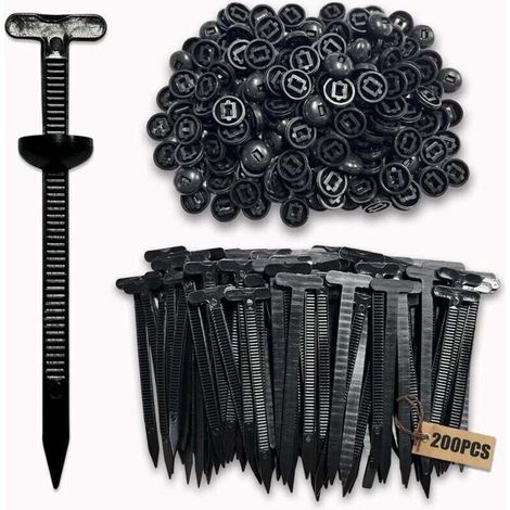 200PCS Serre Cable Nylon Universal Cable Tie Buckle Attaches Autobloquantes Universelles en Nylon Rivets en Plastique pour Réparation Automobile Fixation Rapide et Trou (1/4)