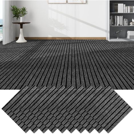 Lot de 30 dalles de moquette autocollantes 30 x 30 cm pour moquette, carrelage, pour bureau, salon, balcon (1/5)