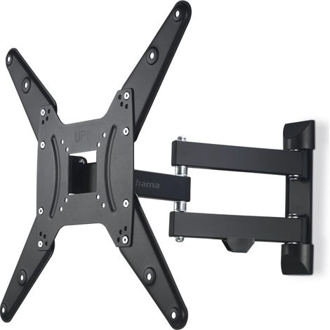 Support Mural TV Pivotant Inclinable Télescopique (TV 32" à 65", 165 cm 25kg Max, Inclinaison -12°/+5°, Rotation 180°, VESA 400x400, Gestion des câbles) Noir (1/5)