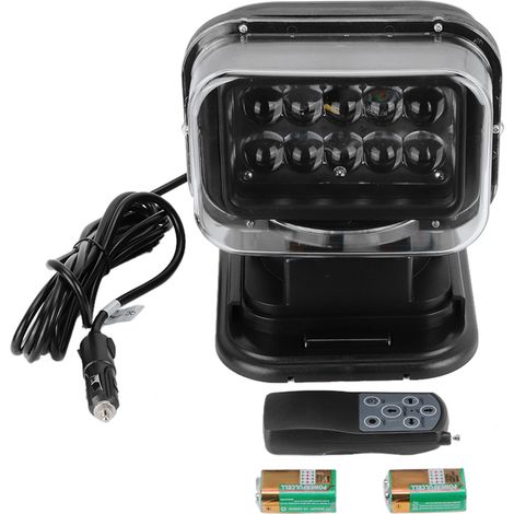 Projecteur LED noir 50W avec télécommande, lampe de travail à haute luminosité pour voiture, Yacht, SUV (1/5)