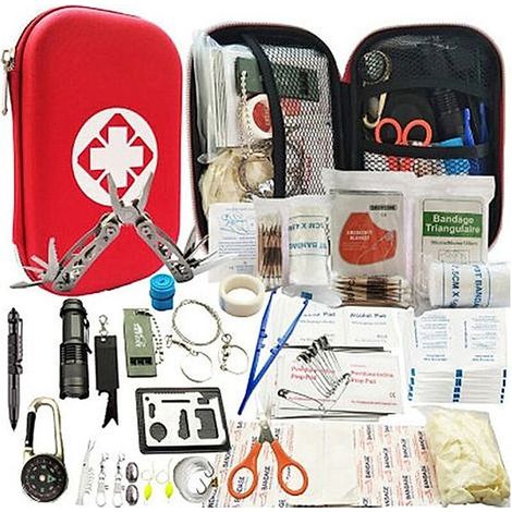 – Coffret de secours compact – Trousse de premiers pour 1 à 4 personnes Kit survie randonnée, camping chasse Équipement d'urgence (1/5)