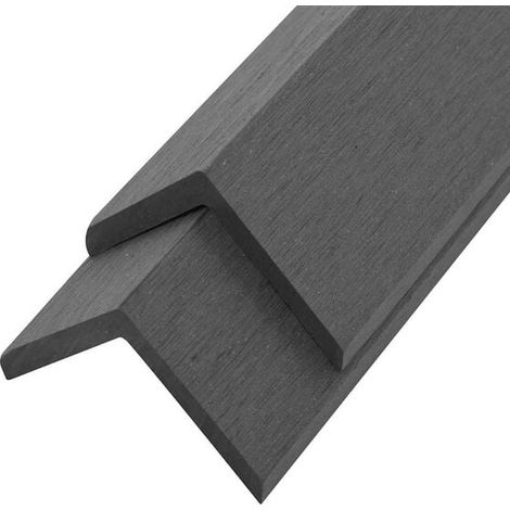 Ensemble de 5 pièces de finition d'angle pour terrasse en WPC, 170 cm, gris (1/5)
