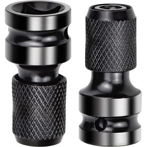 2 Pièces Adaptateurs de Douille 1/2" Carré à 1/4" Adaptateur Impact Cle a Choc Convertisseur de Libération Rapide pour Clé à Cliquet Impact et Porte-embout de Tournevis (1/5)
