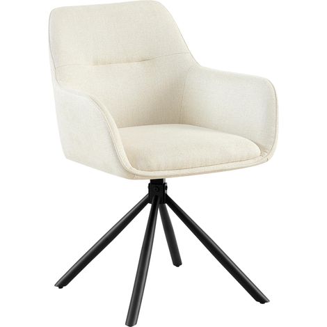 Sedia in tessuto Tipton crema