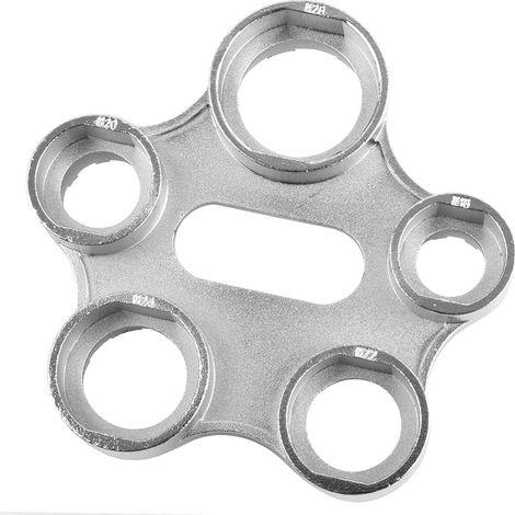 Clé de démontage de mousseur de robinet, clé universelle en métal M16 M18 M22 M24 M28 pour lavabo, pour remplacement et réparation de mousseurs de robinets de salle de bain et cuisine (1/5)