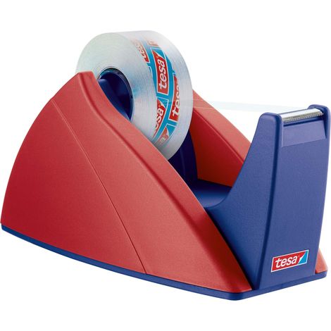 tesafilm Easy Cut Professional Dispenser da Scrivania, Dispenser per nastro adesivo, Antiscivolo, Per rotoli tesafilm di dimensioni fino a 33 m x 19 mm, Colore: Blu e Rosso (1/5)