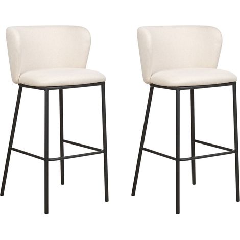Set mit 2 Barstühlen MINA Cremeweiß
