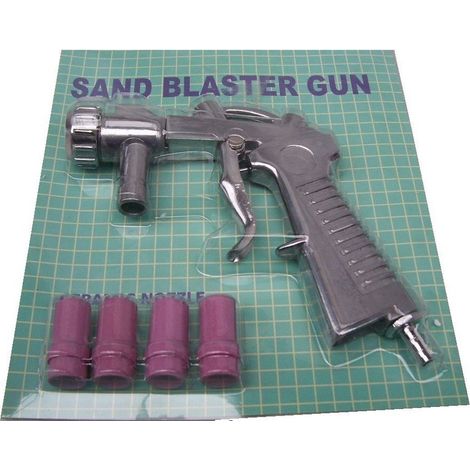 SANDSTRAHLPISTOLE 07009 mit 4 Düsen Druckluftpistole STRAHLKABINEN Sandstrahler