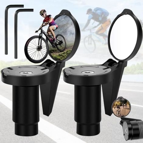 2 Pièces Retroviseur Velo, Retroviseur Trotinette Electrique, Rétroviseur de Vélo Miroir Convexe 360° Réglable, Retro Velo (1/4)