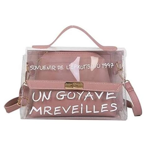 Sac de messager en gelée transparente en PVC (rose)