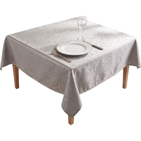 Tovaglia decorativa Grigia, effetto seta lucida, 130 x 160 cm (1/4)
