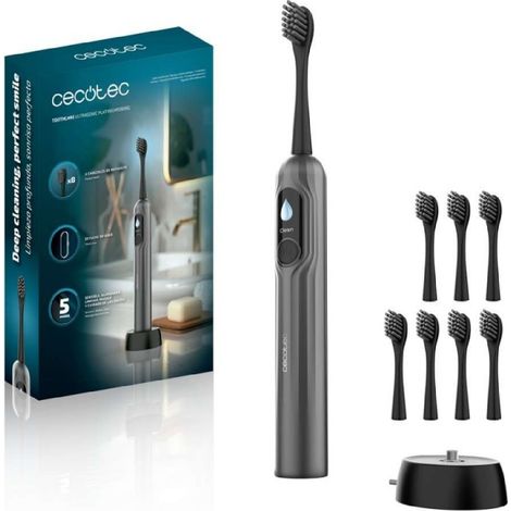 Brosse à dents électrique sonique Cecotec ToothCare UltraSonic PlatiniumSwing. Oscillation, 50000 tr/min, 8 têtes, 5 modes