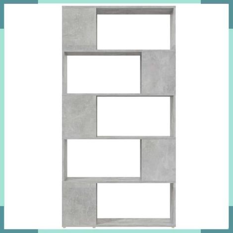 809147 Bibliothèque de séparation Gris béton 80x24x155 cm (1/5)