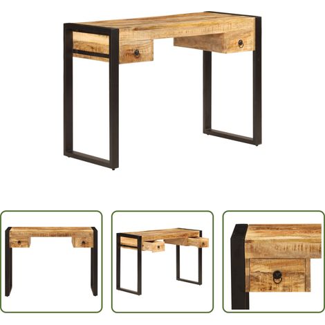 Bureau vintage - Bureau avec 2 tiroirs 110x50x77 cm Bois solide de manguier (1/5)