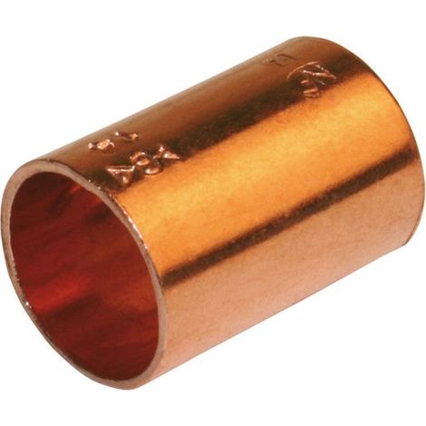 Confezione da 10 manicotti saldanti doppi femmina in rame per tubo rame diam. 14 mm SANS MARQUE
