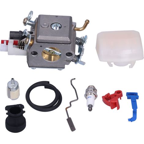 Kit de 9 pièces pour carburateur, collecteur d'admission et filtre à carburant 503869601, compatible avec Husqvarna 350, 346XP, 353, 340 et 345 (1/5)