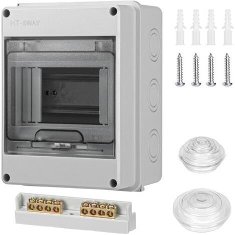 Coffret électrique étanche IP65 – 1 rangée pour 5 modules – Montage mural en saillie – Conforme pièces humides – Pour installations extérieures (1/5)