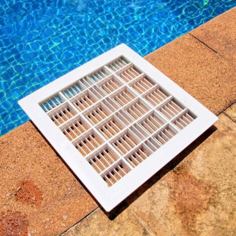 Bonde de Fond de Piscine Carrée en Plastique Blanc pour Piscine et Parc Aquatique, Accessoire de Vidange Automatique Arrêt Couvercle Est Drainé (1/5)