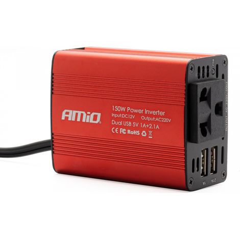 Spannungswandler 12V/230V 150W/300W 2xUSB PI01 amio-02468 (1/5)