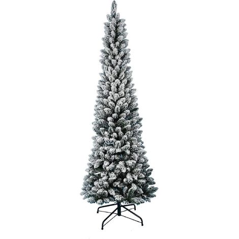 Albero di Natale Slim Pino Verde Innevato 180/210CM Superfolto Realistico 210 cm Innevato (1/4)