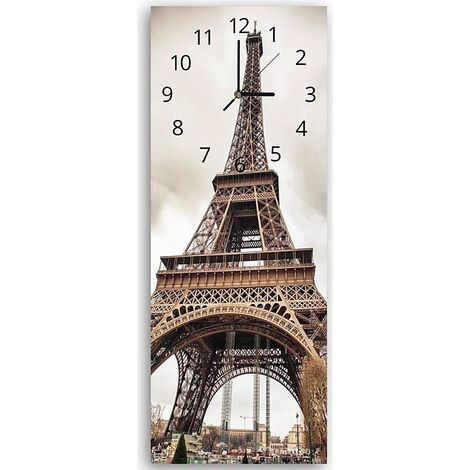 Horloge Tour Eiffel Élégance et Précision Murale - 30 x 90 cm