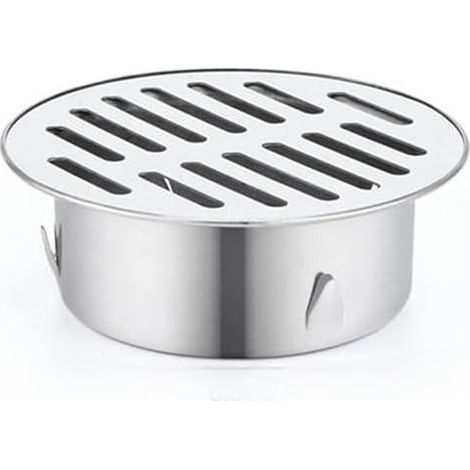 Siphon De Sol Rond en Acier Inoxydable, Grille De Goutte, Filtre Anti-Encrassement, Outils De Maison pour Balcon, Cour,Siphon De Sol pour Toit, Terrasse, Jardin ExtéRieur (ø90 mm) (1/5)