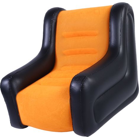 Aufblasbare Couch, Einzelsofa, PVC-beflocktes aufblasbares Sofa mit Armlehne für den Innen- und Außenbereich (1/5)