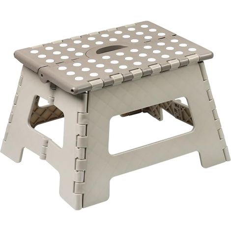 Taburete plegable PRI de 22 cm – Superficie antideslizante – Carga máxima 120 kg – Dimensiones 24,5 x 31,5 cm – Grosor plegado 4 cm (1/5)