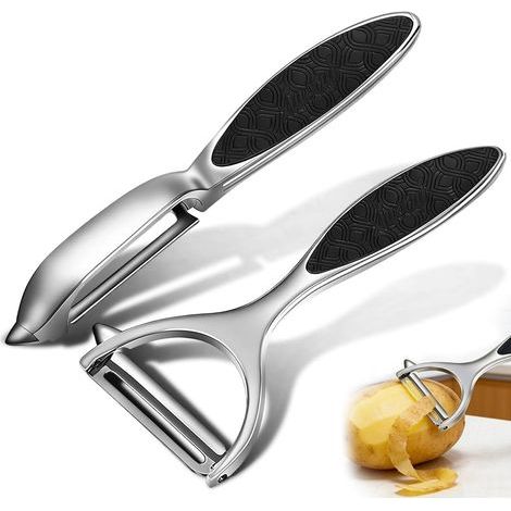 Potato peeler - stainless steel peeler for carrots, eggplants, pears, mangoes and cucumbers, with ergonomic non-slip handle (1/5)