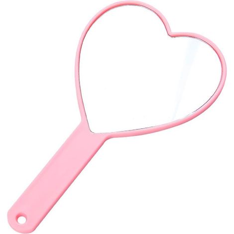 Miroir de voyage portable en forme de cœur avec poignée (1/4)