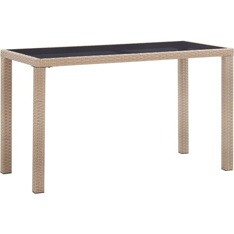 Table de jardin Beige 123x60x74 Résine tressée (1/5)