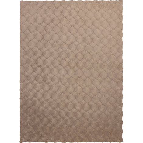 Tapis taupe shaggy luxe doux et résistant - 120 x 120 cm (1/5)