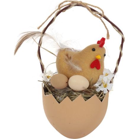 Decorazione pasquale con uova in un cestino (1/3)