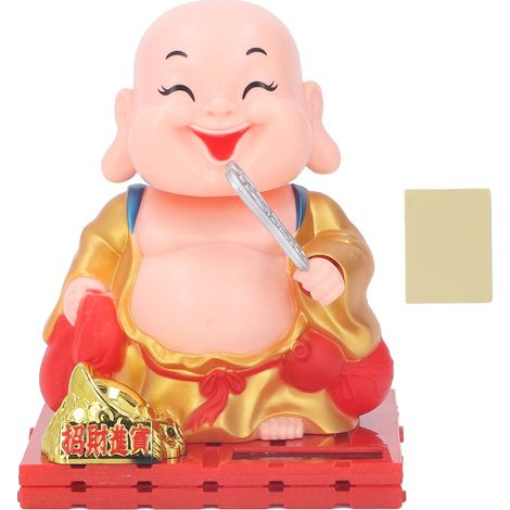 Bouddha doré décoratif solaire auto-oscillant main bougeant statuette pour voiture maison ornement L (1/5)