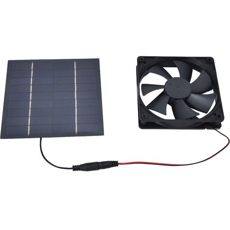 Solarbetriebener Abluftventilator 10W Einzelventilator Wasserdichtes Solarpanel-Ventilator-Set für Hühnerställe Gewächshäuser (1/5)