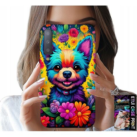 Custodia per Samsung A7 2018 - motivi floreali, cane, Yorkshire Terrier (1/5)
