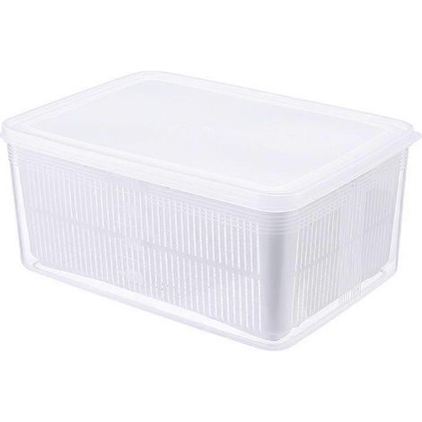 Bac à légumes rectangulaire pour réfrigérateur, boîte de rangement pour fruits (1 pièce) - blanc (1/5)