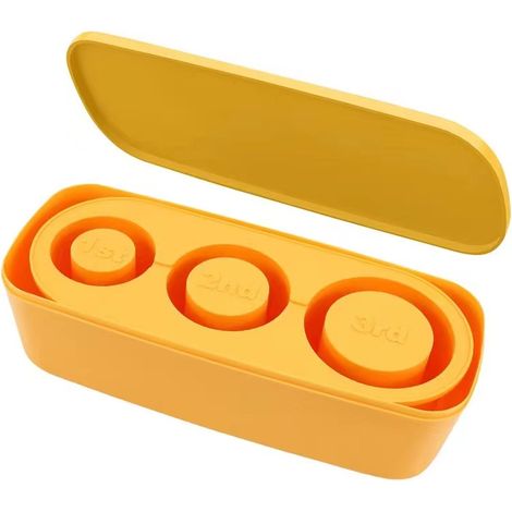 Moule à glaçons cylindrique en silicone avec couvercle et récipient, grande capacité, démoulage facile. (1/5)