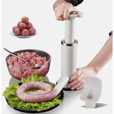 2-in-1 Wurst- und Fleischbällchenfüllmaschine, manuelles Füllrohr, hausgemachte Wurstwaren ohne Abfall
