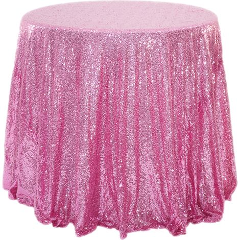 1 nappe à paillettes Divers accessoire de décoration table ronde 180 cm diamètre polyester argenté pour mariage Noël dessert (1/5)