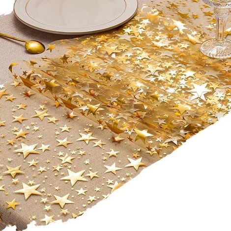 Platine d'or étoile table flash drapeau décoration de fête de fête (1/5)